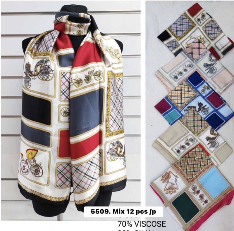 Szaliki damskie Roz Standard, Mix Kolor Paczka 12 szt